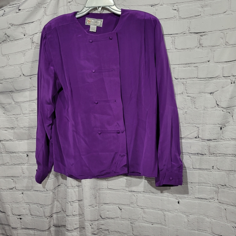 Vintage Paolo Gucci purple silk blouse